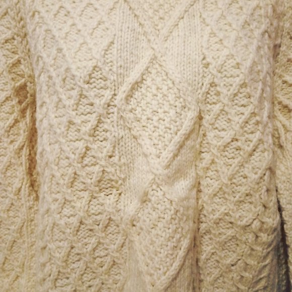 Handmade in Ireland Wool Cream Sweater - Picture 2 of 6
